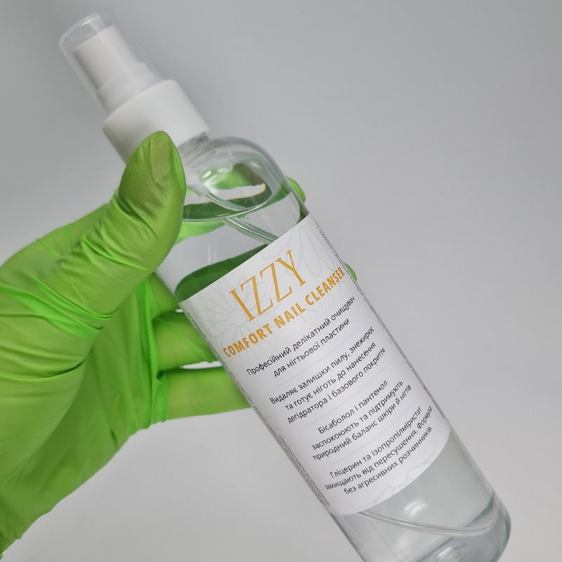 Делікатний очищувач нігтів перед нанесенням дегідратору IZZY Comfort Nail Cleanser, 250ml (002973)