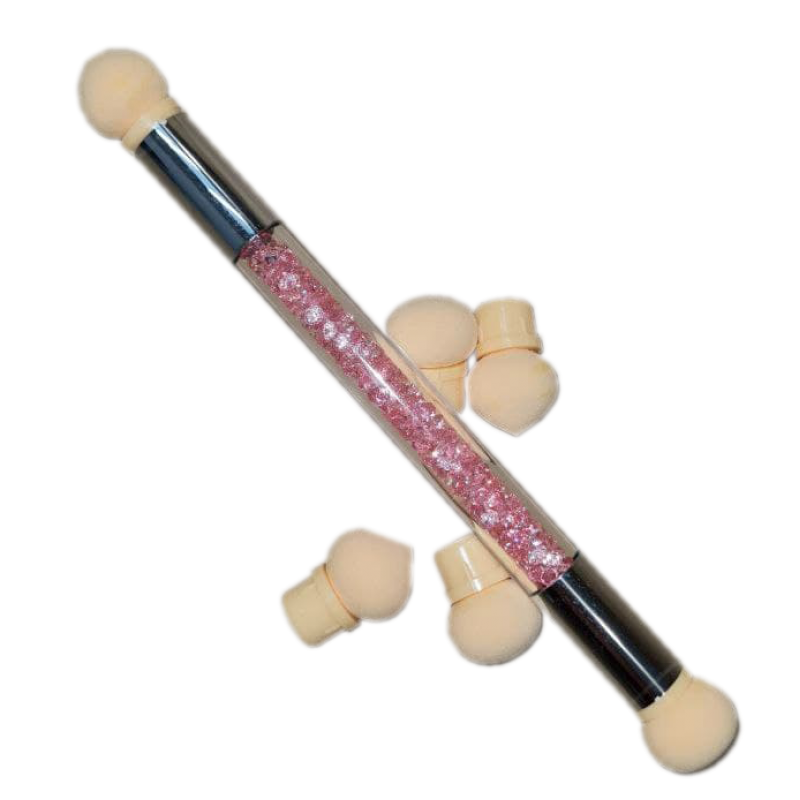 Аеропуф для манікюру зі змінними спонжами, колір випадковий