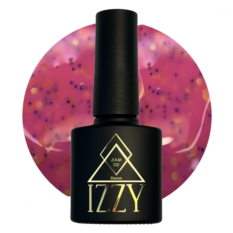 Рожева база IZZY Jam Base 02,  для манікюру з різнокольоровим декором, 10ml