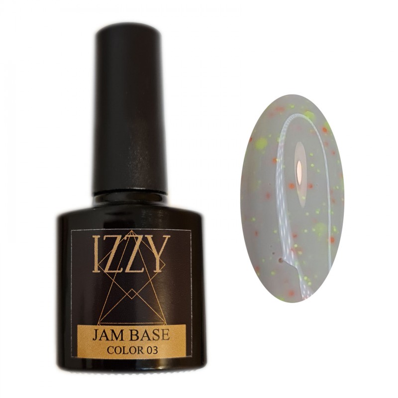 Світла сіра база IZZY Jam Base 03,  для манікюру з різнокольоровим декором, 10ml