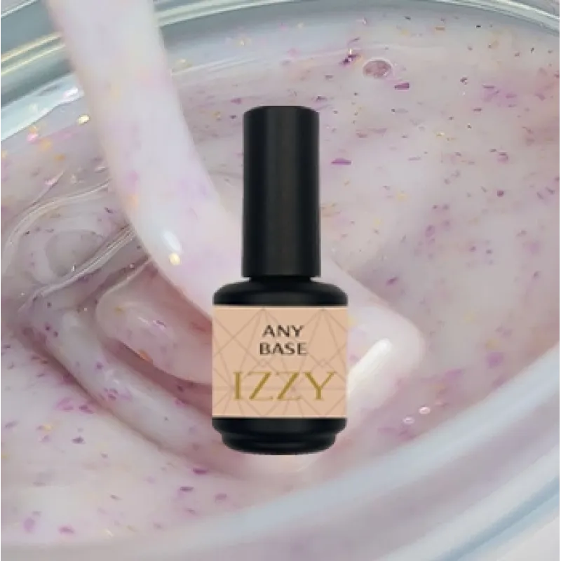 База для манікюру молочна з рожевою поталлю, Izzy Any Base 02, 15мл