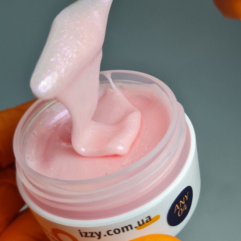База для манікюру Izzy Any Base 04, рожева база для нігтів з мікроблиском, 25ml