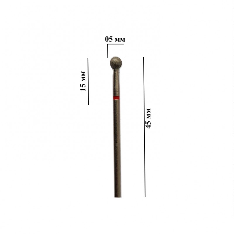 Фреза алмазна шар, червона насічка