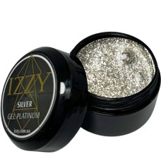 Срібний платінум гель для нігтів – Platinum Silver IZZY, ефект металу