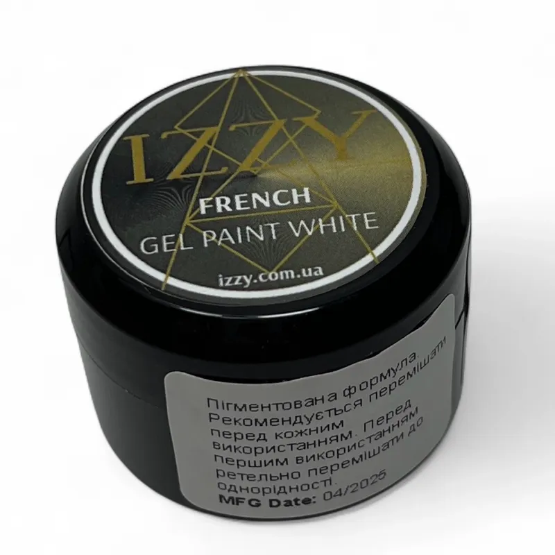 Біла гель-фарба для френчу, тонких ліній Painting French White, Izzy