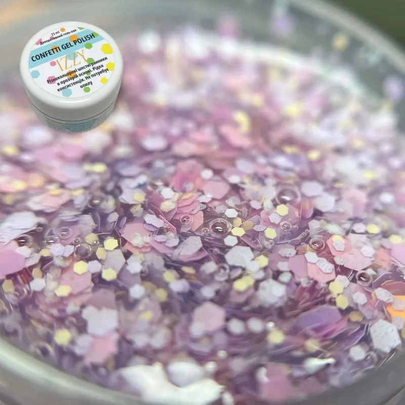 Декоративний гель-лак для манікюру IZZY Confetti №01, 25 ml