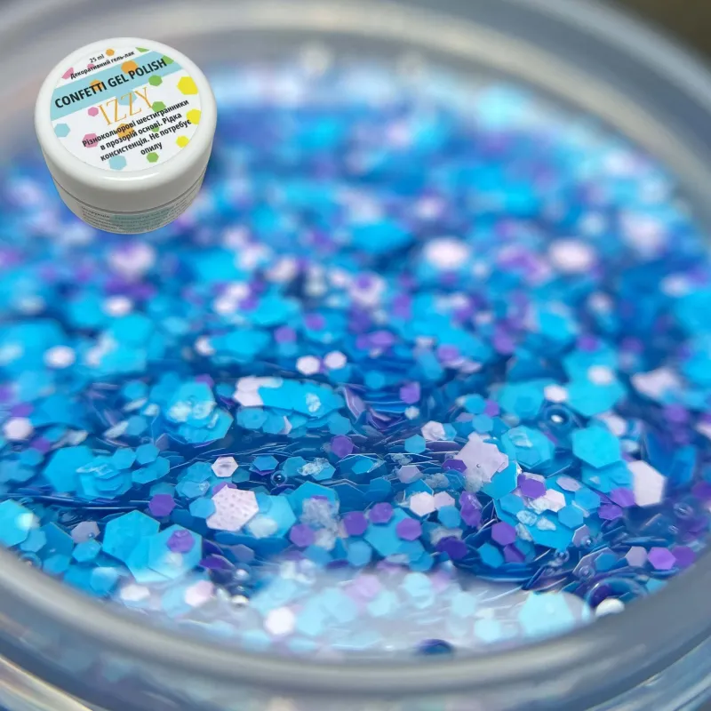 Декоративний гель-лак для манікюру IZZY Confetti №04, 25 ml