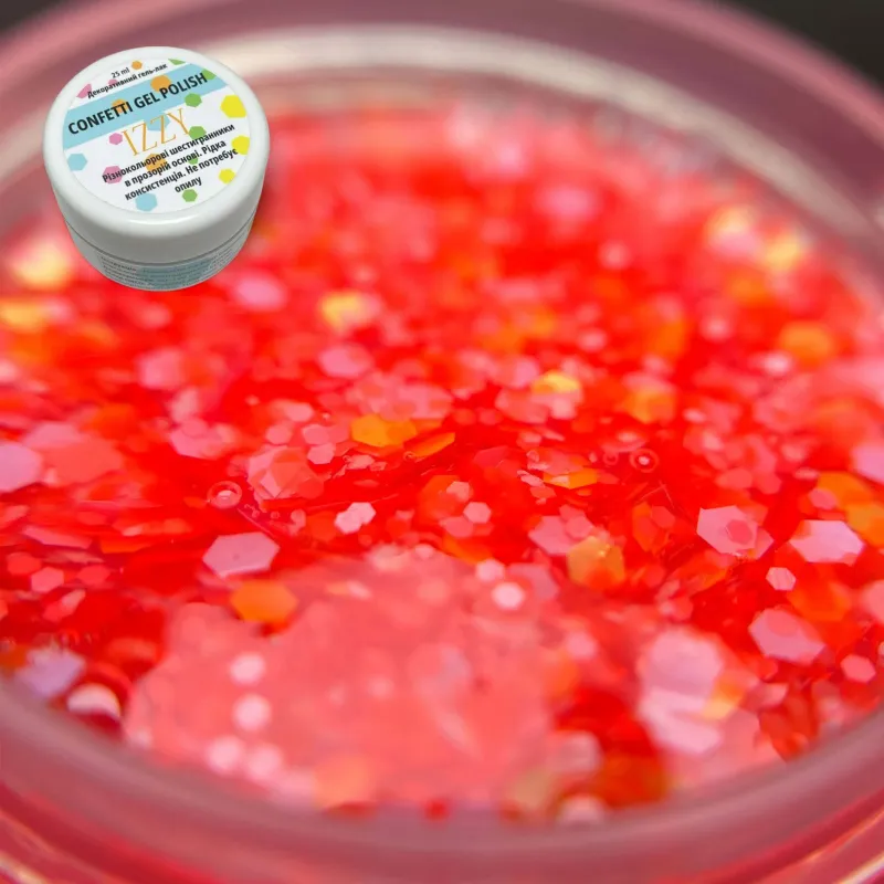 Декоративний гель-лак для манікюру IZZY Confetti №05, 25 ml