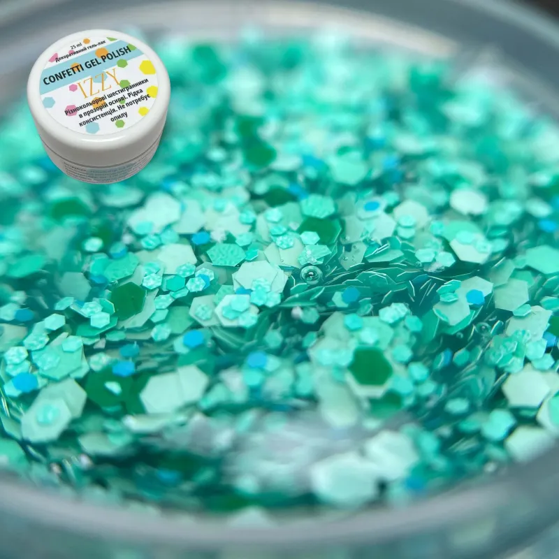 Декоративний гель-лак для манікюру IZZY Confetti №06, 25 ml