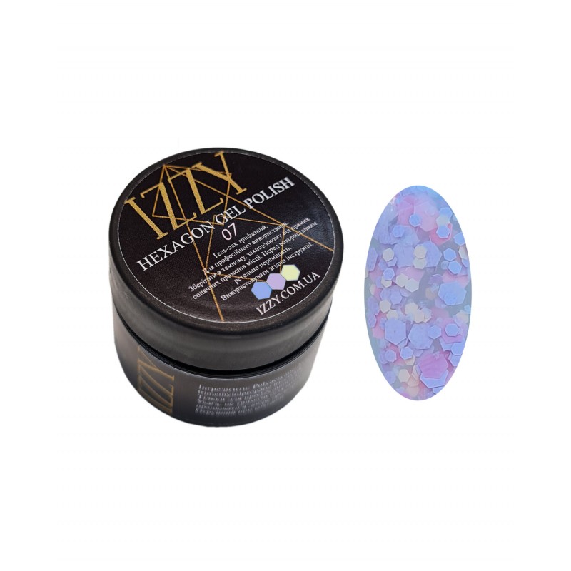 Декоративний гель-лак для манікюру IZZY Confetti №07, 25 ml