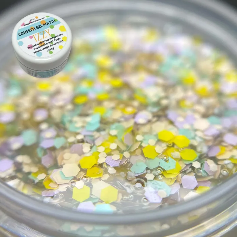 Декоративний гель-лак для манікюру IZZY Confetti №07, 25 ml