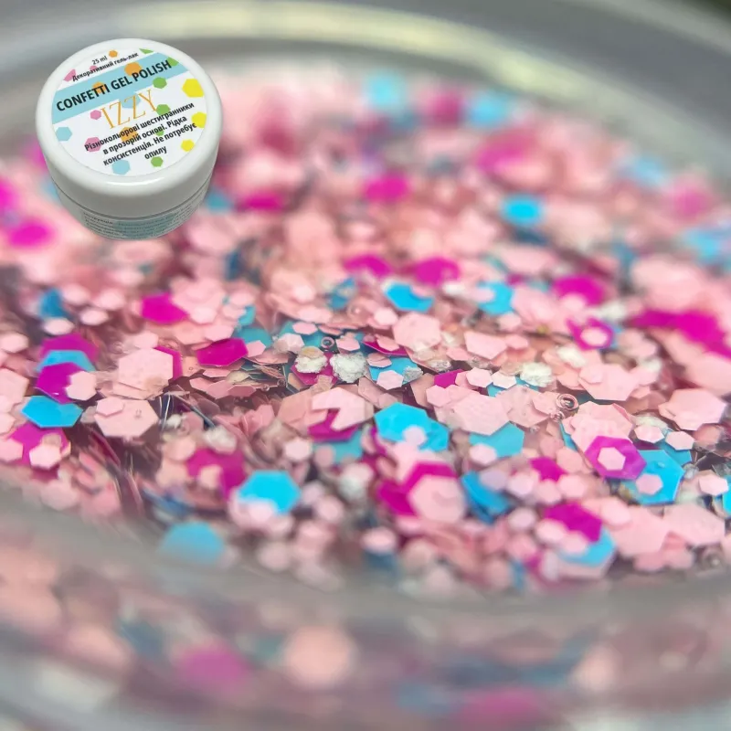 Декоративний гель-лак для манікюру IZZY Confetti №03, 25 ml