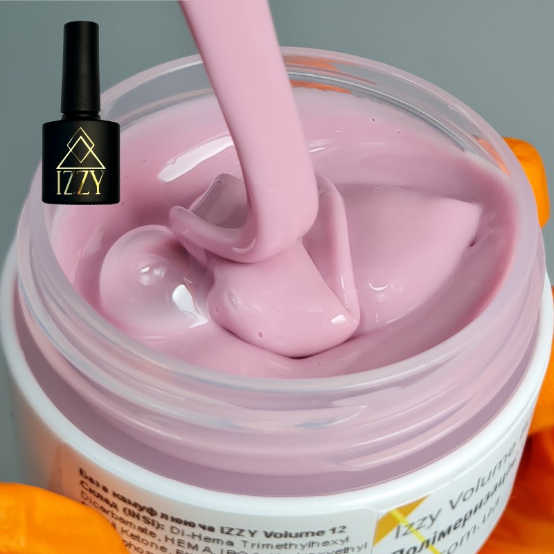 База для манікюру IZZY Volume Base 12, рожева світла 10мл