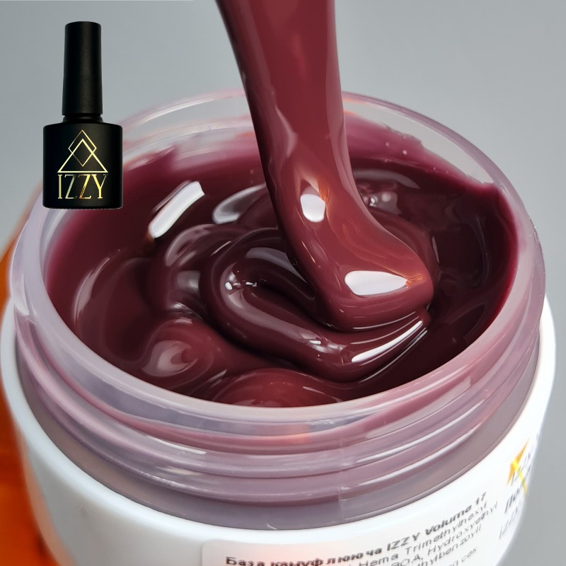 База для манікюру IZZY Volume Base 17, темно-червона база, 10 мл