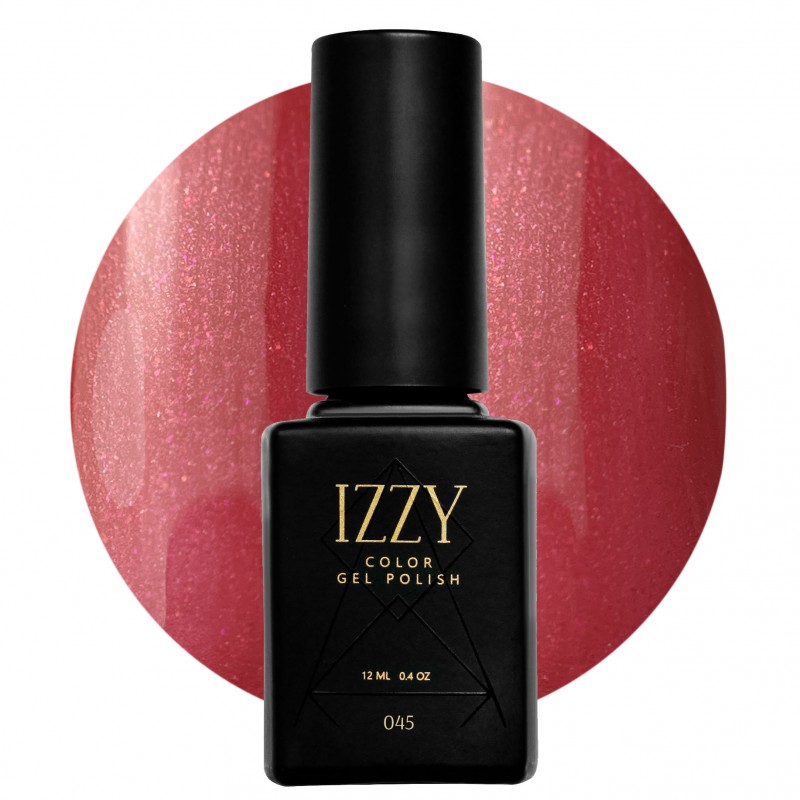 Червоний з блиском гель-лак для манікюру IZZY 45, 12мл