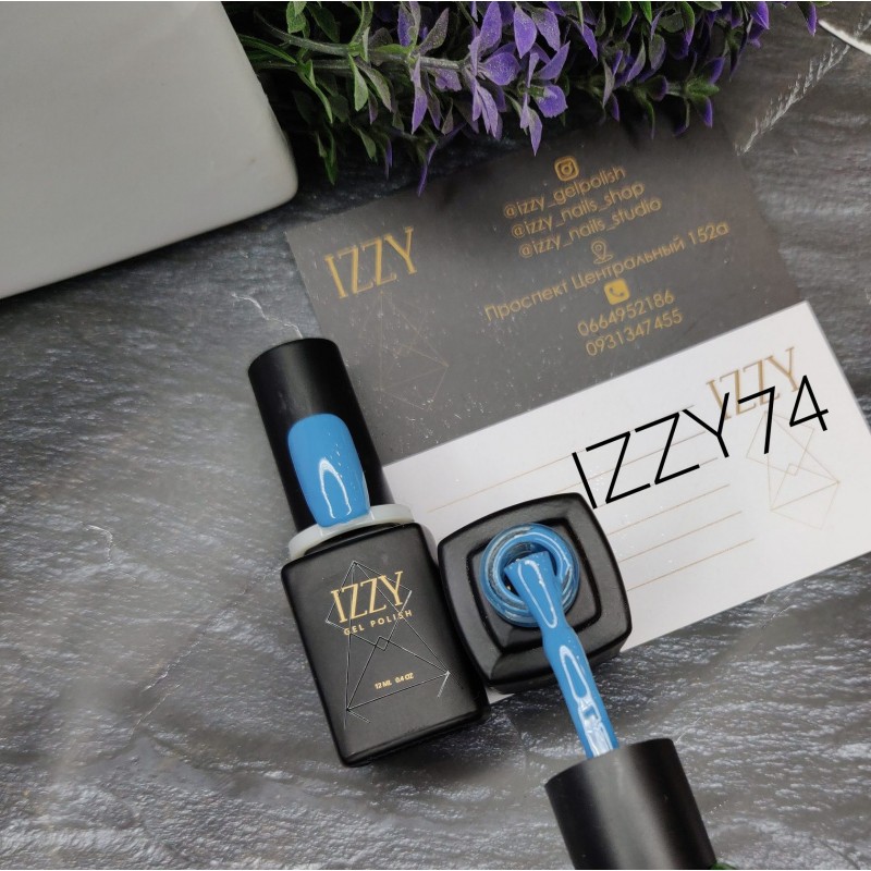 Блакитний гель-лак для манікюру IZZY 74, 12мл