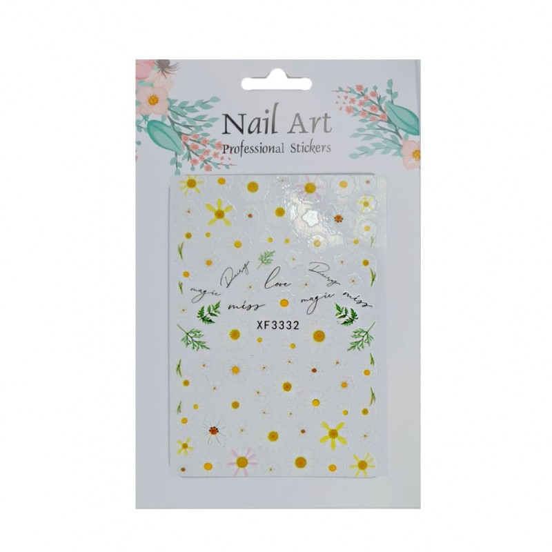 Наклейка для манікюру "Квіти ромашки"