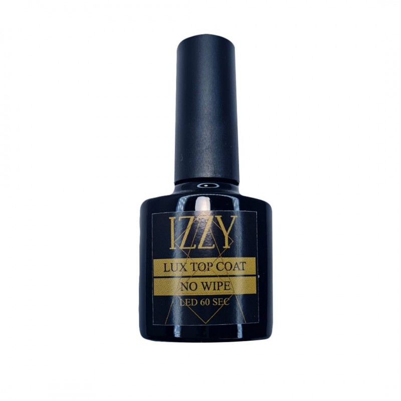 Топ Izzy Lux для гель-лаку без липкого шару, прозорий глянцевий Izzy Lux, 10 мл.