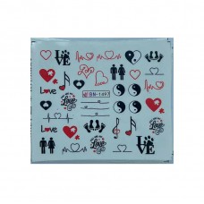 Слайдери для манікюру до Дня Закоханих – сердечка, поцілунки, Love