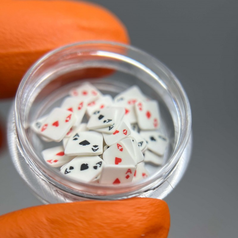 Декор для манікюру фімо "Карти" в платиковій банці