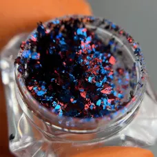 Синьо-червона втірка для манікюру, пластівці Юкі, номер 004-2