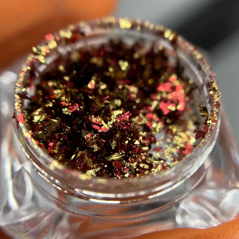 Втірка для манікюру червоно-золотого кольору, колір 009-2