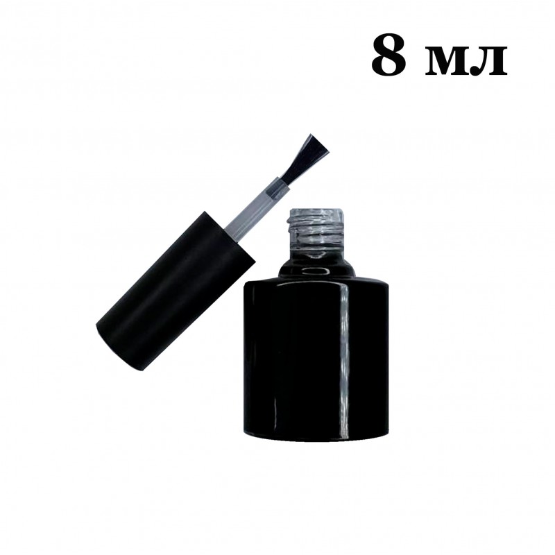 Пустий флакон чорний 8 мл з пензлем